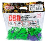 Система выравнивания плитки "Флажок" 40 шт/уп 1,4мм DECOR