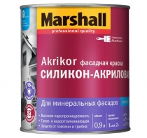 Краска фасадная MARSHALL AKRIKOR силикон-акриловая матовая BW (0,9л)