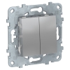 Механизм выключателя 2 кл алюминий Unica NEW Schneider Electric
