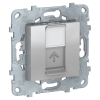 Механизм розетки компьют. RJ45 (кат.5) алюминий Unica NEW Schneider Electric