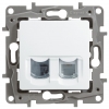 Механизм розетки RJ11/RJ45 CAT5 UTP белый Etika (672252)