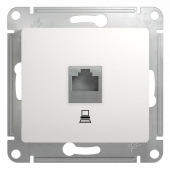 Механизм розетки компьютерной RJ45 белый Glossa