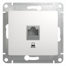 Механизм розетки компьютерной RJ45 белый Glossa