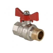 Кран шаровый BASE 1/2" резьба внутренняя-наружная ручка бабочка VALTEC