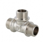 Тройник 1/2" резьба наружная никелированный латунный VALTEC