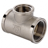 Тройник переходной 1"-1/2"-1" резьба внутренняя никелированный латунный VALTEC