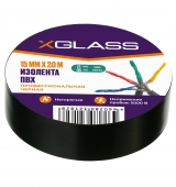 Изолента ПВХ X-Glass черная 15 мм х 20 м (20)
