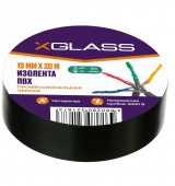 Изолента ПВХ X-Glass черная 19 мм х 20 м (20)