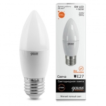 Лампа светодиодная свеча LED Elementary Candle 6w=60w E14 2700k Gauss