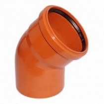 Отвод НПВХ 160х45гр НК рыжий RK Plastic