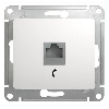 Механизм розетки телефонной RJ11 белый Glossa