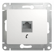 Механизм розетки телефонной RJ11 белый Glossa